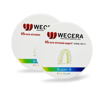 1200 Mpa Strength Multi Layer Zirconia Disc Featuring 8 Layers Ideal for Dental Laboratories and CAD CAM Milling Systems