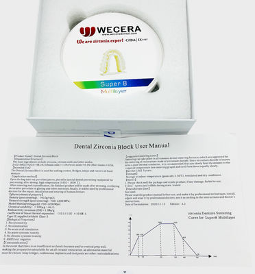 Blocos de cerâmica de zircônio pré-sombrado Máquinas compatíveis Roland VHF Imes icore Materiais de fresagem dentária de precisão durável