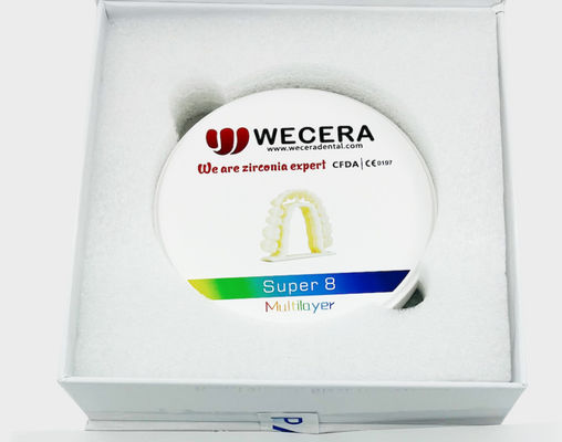 Bloco de Zircônia Multicamadas de 98mm de Diâmetro Pré-Tonalizado Blocos de Zircônia Pré-Tonalizados Densidade 6.0-6.3gcm3 Soluções para Coroas e Pontes Dentárias