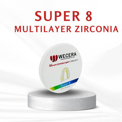 Disco de Zircônia Multicamadas de 22mm para Laboratório Odontológico, Ideal para Fabricar Restaurações Dentárias de Alta Resistência e Precisão