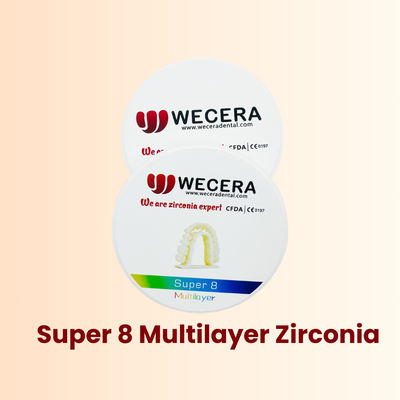 Zircônia multicamadas compatível com o sistema Amann Girrbach com 8 camadas, projetada para aprimorar a restauração dentária e a precisão de fresagem